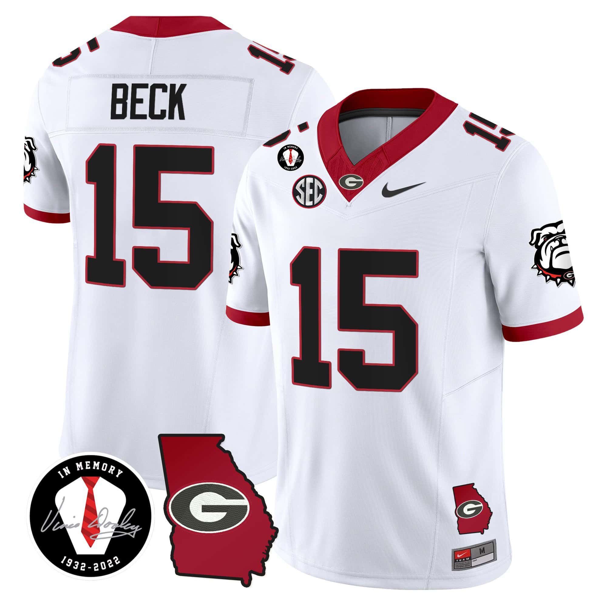 Men Georgia Bulldogs #15 Beck White 2024 Nike Vapor NCAA Jersey style 1->indianapolis colts->NFL Jersey